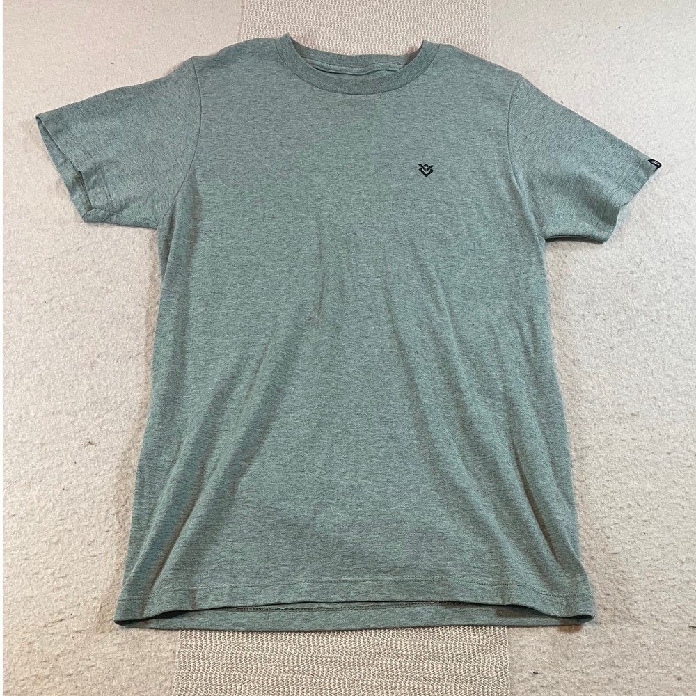 Veece Mens Light Green Heathered Graphic T-Shirt Short Sleeve Crew Neck Size S